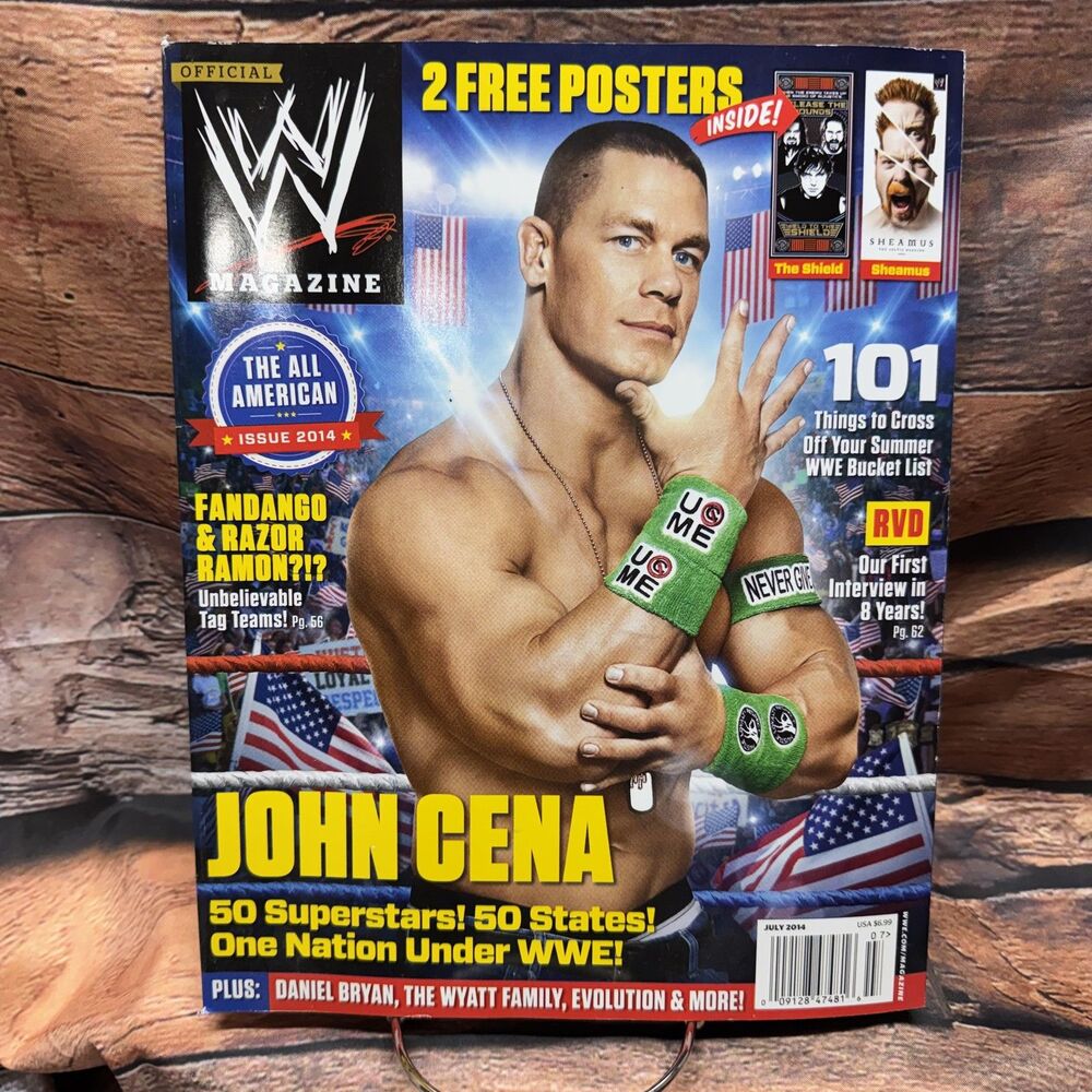 WWE Magazine July 2014 John Cena Cover Daniel Bryan Posters Inside Wrestling